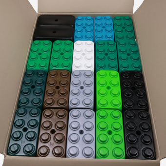 Camouflage blokken, speciale blokken in aardse kleuren. Nerf war fort