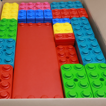 ESDA set complete, 4 types of blocks and 1 matching board, XL blocks ESDA set complete, 4 types of blocks and 1 matching board, XL blocks