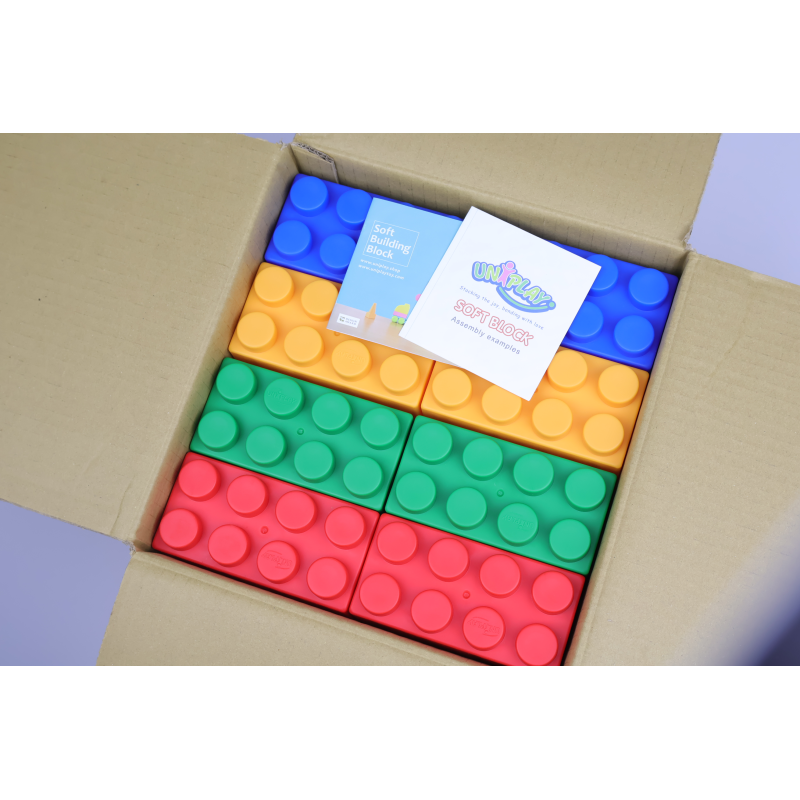 Unique soft building blocks made of antibacterial material, safe for babies from 3 years old. Unique soft building blocks made of antibacterial material, safe for babies from 3 years old.