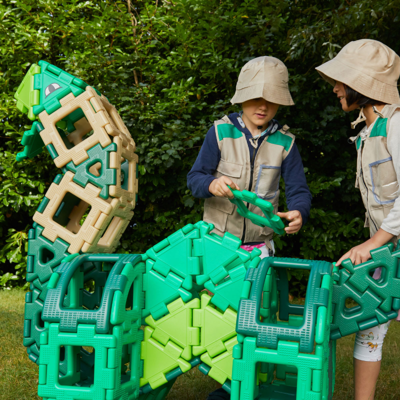 Children have fun building Children have fun building
