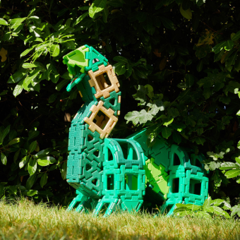 Example of a dinosaur built with Polydron Example of a dinosaur built with Polydron