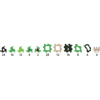 Contents of the giant Polydron dinosaur set Contents of the giant Polydron dinosaur set
