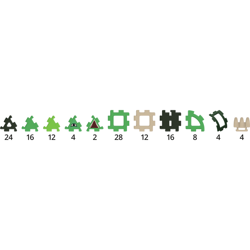 Contents of the giant Polydron dinosaur set Contents of the giant Polydron dinosaur set