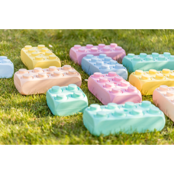 Pastel blocks, soft colors Blubloxx XL blocks made of recycled plastic Pastel blocks, soft colors Blubloxx XL blocks made of recycled plastic