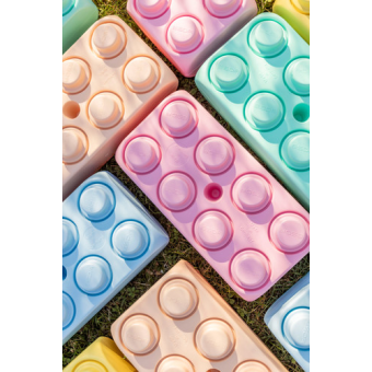 Pastel blocks, soft colors Blubloxx XL blocks made of recycled plastic Pastel blocks, soft colors Blubloxx XL blocks made of recycled plastic