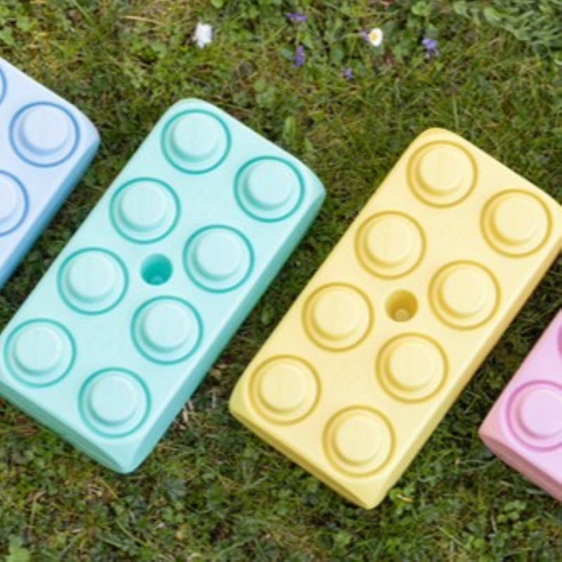 Pastel blocks, soft colors Blubloxx XL blocks made of recycled plastic Pastel blocks, soft colors Blubloxx XL blocks made of recycled plastic