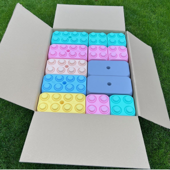 Pastel blocks, soft colors Blubloxx XL blocks made of recycled plastic