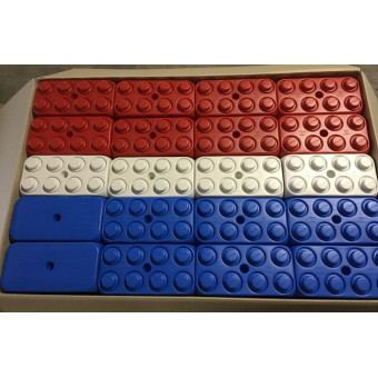 Blokken in de kleur van de Nederlandse VLAG