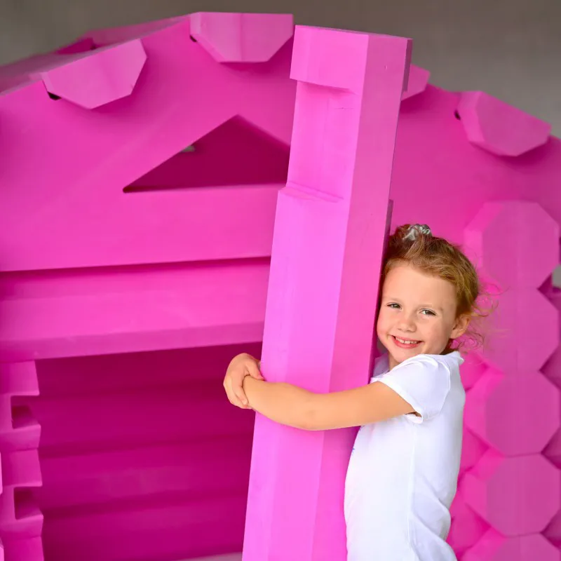 Timmerhus XL blokhut 40 elements, house building, soft, toys Timmerhus XL blokhut 40 elements, house building, soft, toys