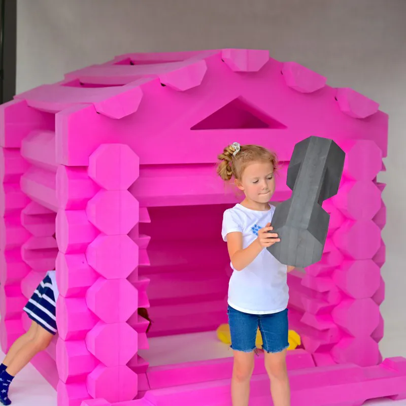 Timmerhus XL blokhut 40 elements, house building, soft, toys Timmerhus XL blokhut 40 elements, house building, soft, toys