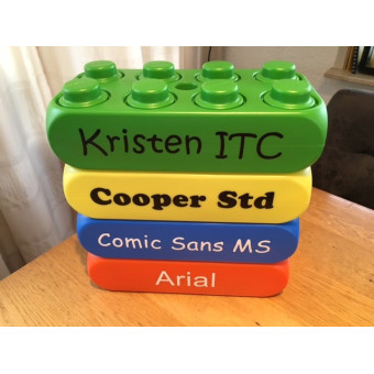 Blok bedrukt met naam